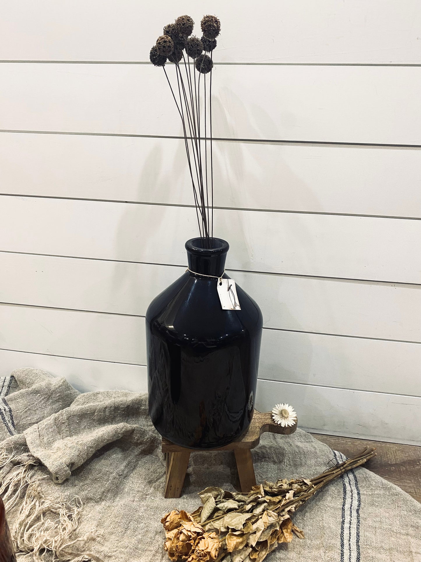 Vintage Amber Bottle - Medium