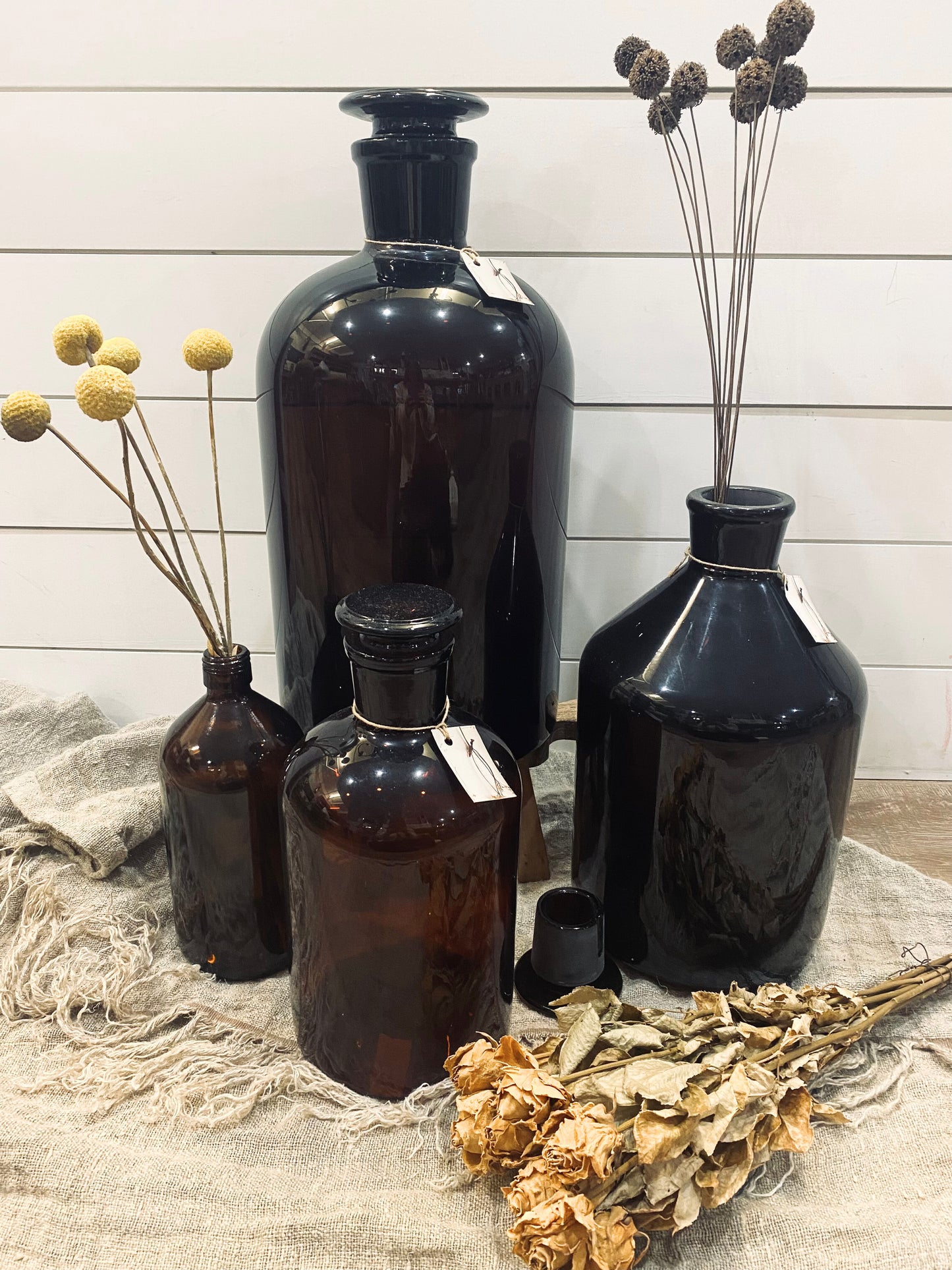 Decorative Amber Bottles
