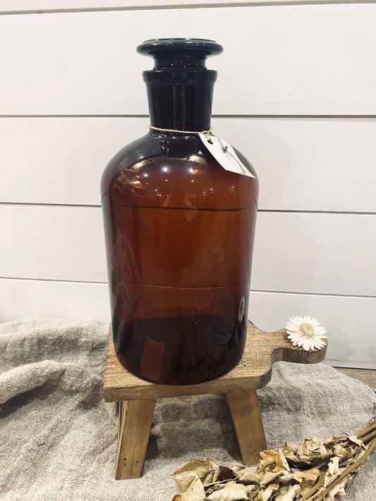 Vintage Amber Bottle - Small